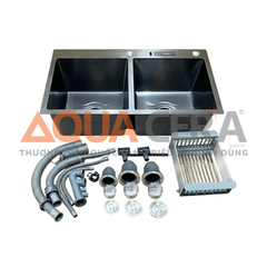 CHẬU RỬA CHÉN 2 HỘC INOX 304 ĐÚC PHỦ NANO - 8245DWE