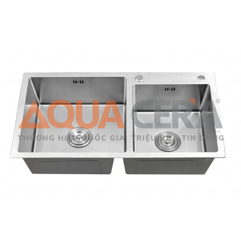 CHẬU RỬA CHÉN 2 HỘC INOX 304 - 8245L