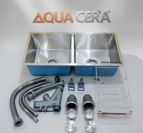CHẬU RỬA CHÉN INOX 304 ĐÚC - 2 HỘC 83x46DX và 90x45DX