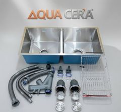 CHẬU RỬA CHÉN 2 HỘC INOX 304 - KÍCH THƯỚC 83X46