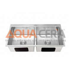 CHẬU RỬA CHÉN 2 HỘC INOX 304 ĐÚC - 9048DM