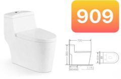 BỒN CẦU LIỀN KHỐI TRẮNG 909