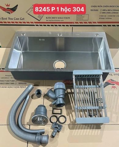 CHẬU 1 HỘC 8245 - INOX304