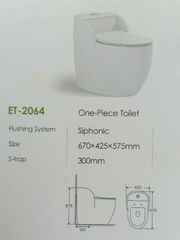 Bồn cầu liền khối trắng chỉ vàng
