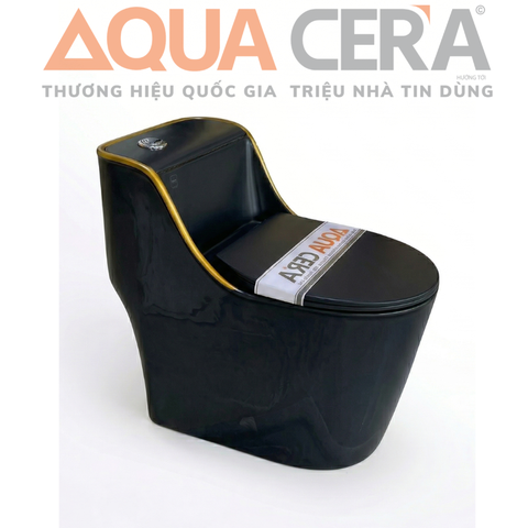BỒN CẦU LIỀN KHỐI ĐEN - VIỀN VÀNG - CM05