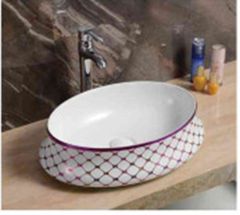 LAVABO ĐẶT BÀN HÌNH OVAL HỌA TIẾT LƯỚI