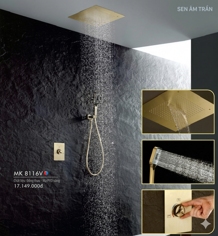 SEN ÂM TƯỜNG NÓNG LẠNH MẠ VÀNG 8116V