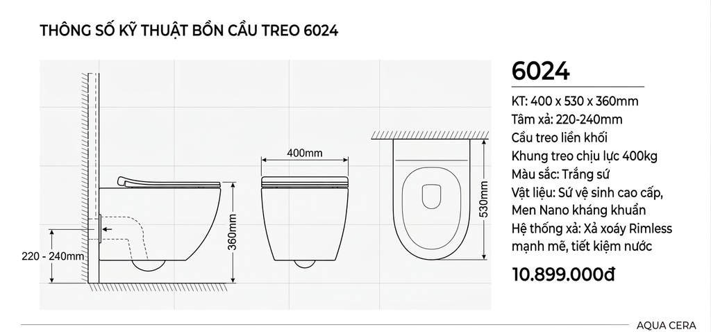 BỒN CẦU TREO TƯỜNG - 6024