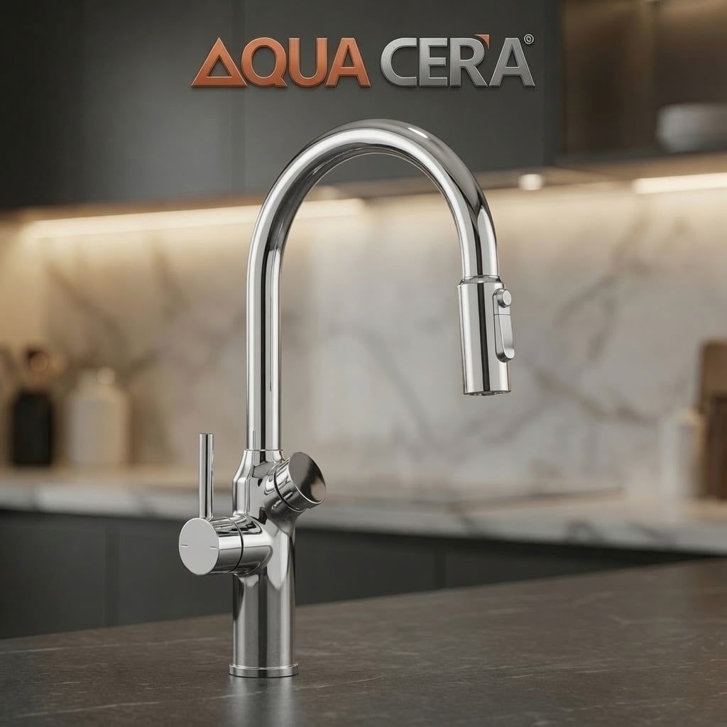 VÒI RỬA CHÉN (NÓNG LẠNH) ĐỒNG THAU MẠ - DÂY RÚT CẢM ỨNG - MK6281D
