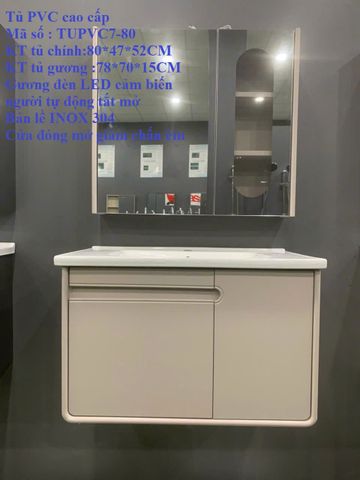 TỦ LAVABO KÍCH THƯỚC 80x50 - TUP7-80 KEM