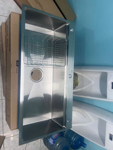 CHẬU RỬA CHÉN INOX 304 ĐÚC - 1 HỘC 10050DG