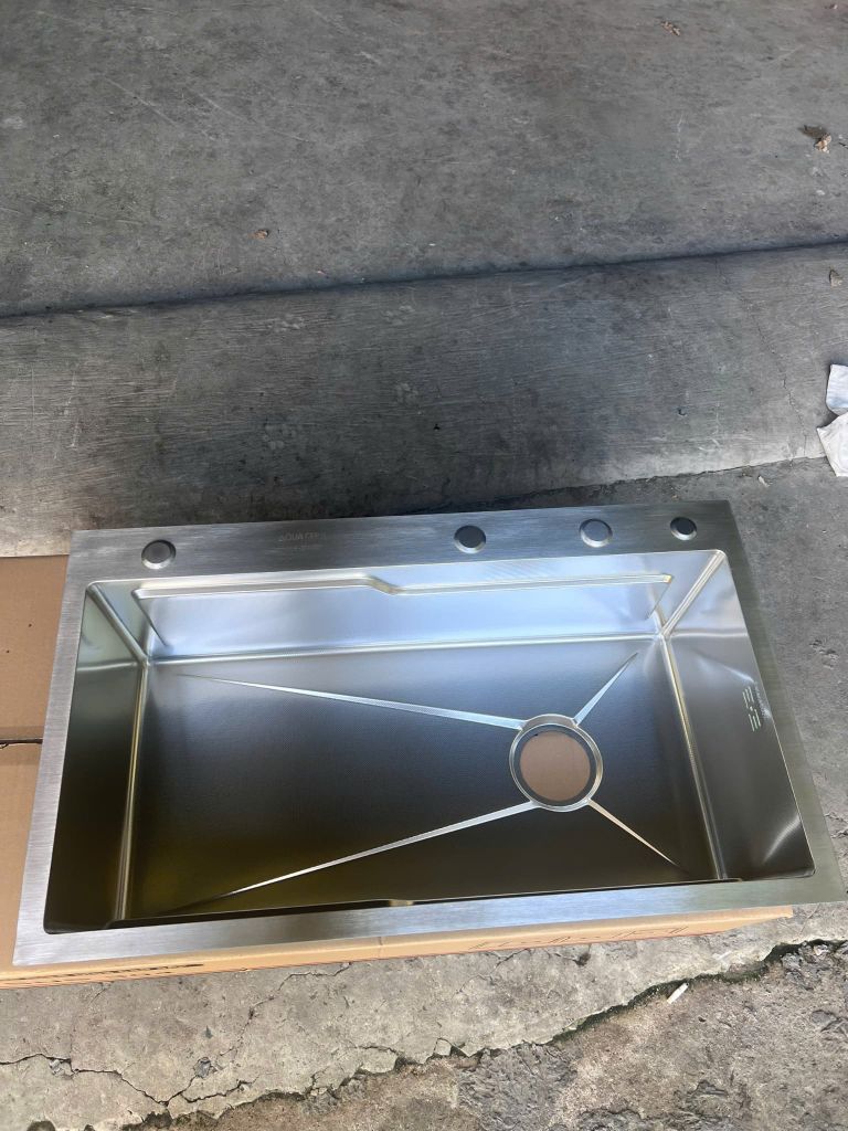 CHẬU RỬA CHÉN INOX 304 ĐÚC - 1 HỘC 78x46cm