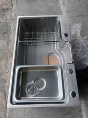 CHẬU RỬA CHÉN INOX 304 ĐÚC - 1 HỘC 75x46cm