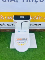 Bồn Cầu 1 Khối Trắng Viền Kẻ Đen AQUACERA 069TCD