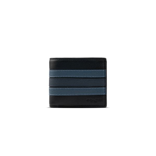  VÍ COACH NAM WALLET WITH VARSITY STRIPE ' BLACK NAVY ' 24649 