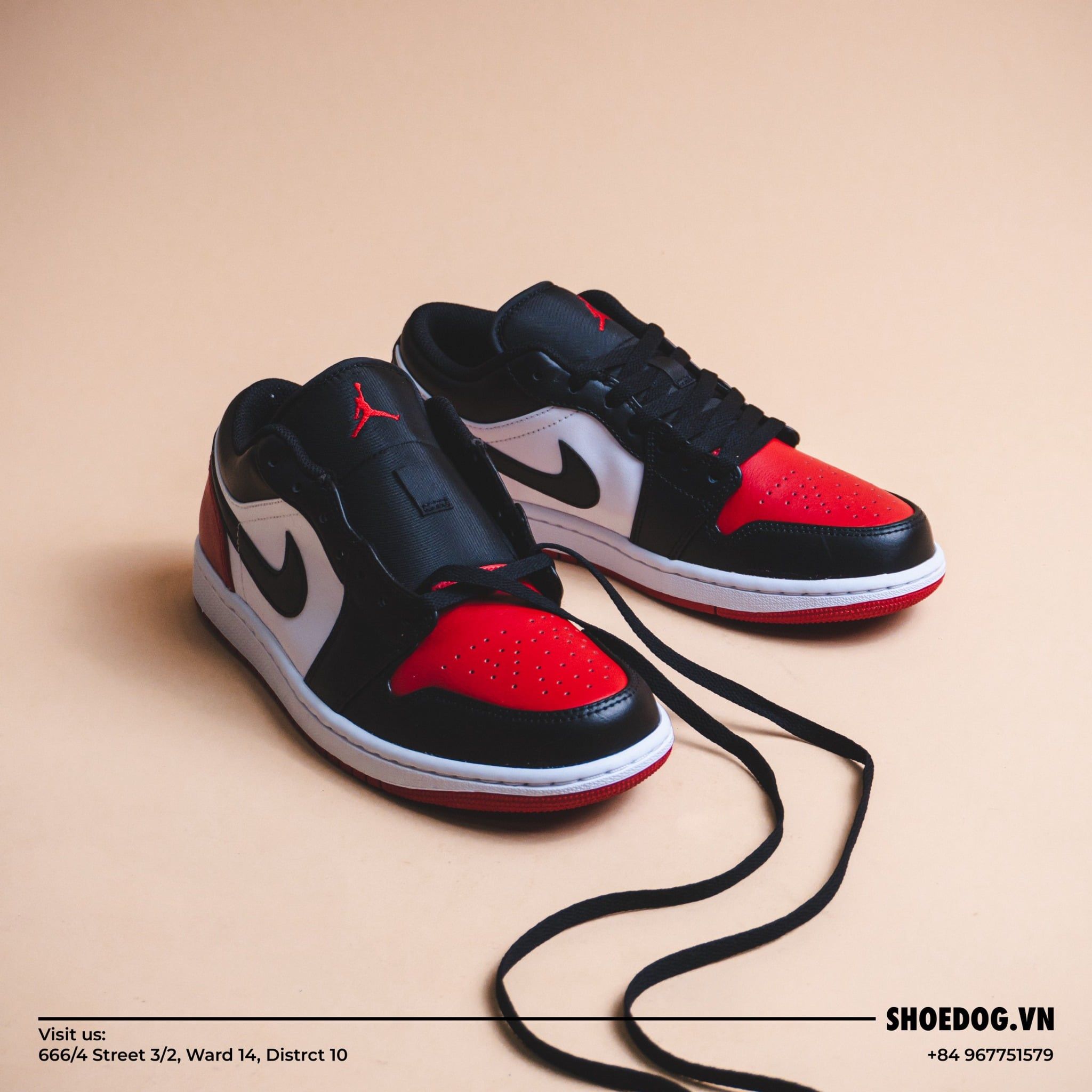  GIÀY NIKE AIR JORDAN 1 LOW ' BRED TOE 2.0 ' 553558 - 161 