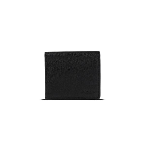  VÍ COACH NAM COMPACT ID WALLET IN SPORT CALF LEATHER ' BLACK ' 74991 