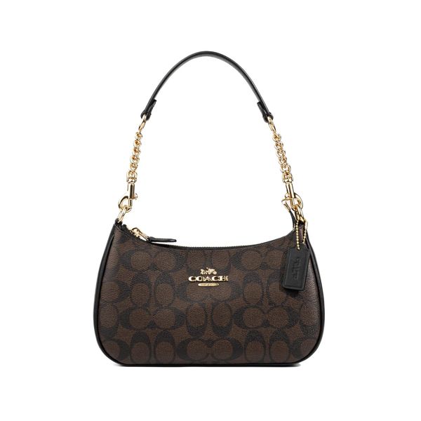  TÚI COACH TERI SHOULDER BAG IN SIGNATURE CANVAS MÀU NÂU ĐẬM 