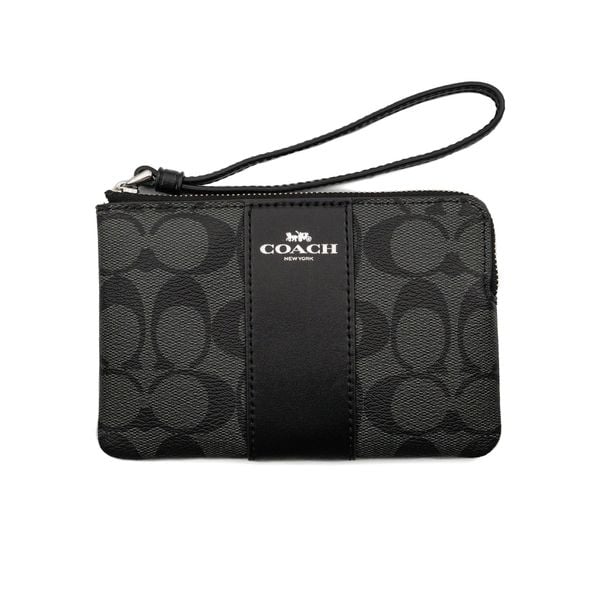  VÍ COACH CORNER ZIP WRISTLET SIGNATURE CANVAS 