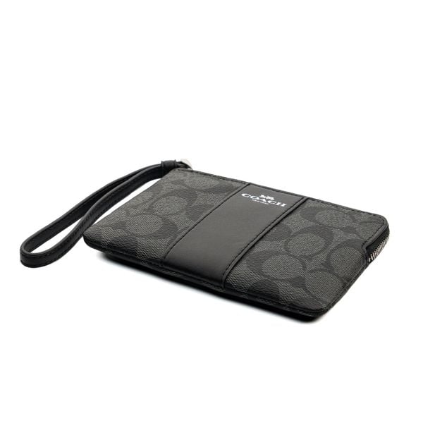  VÍ COACH CORNER ZIP WRISTLET SIGNATURE CANVAS 