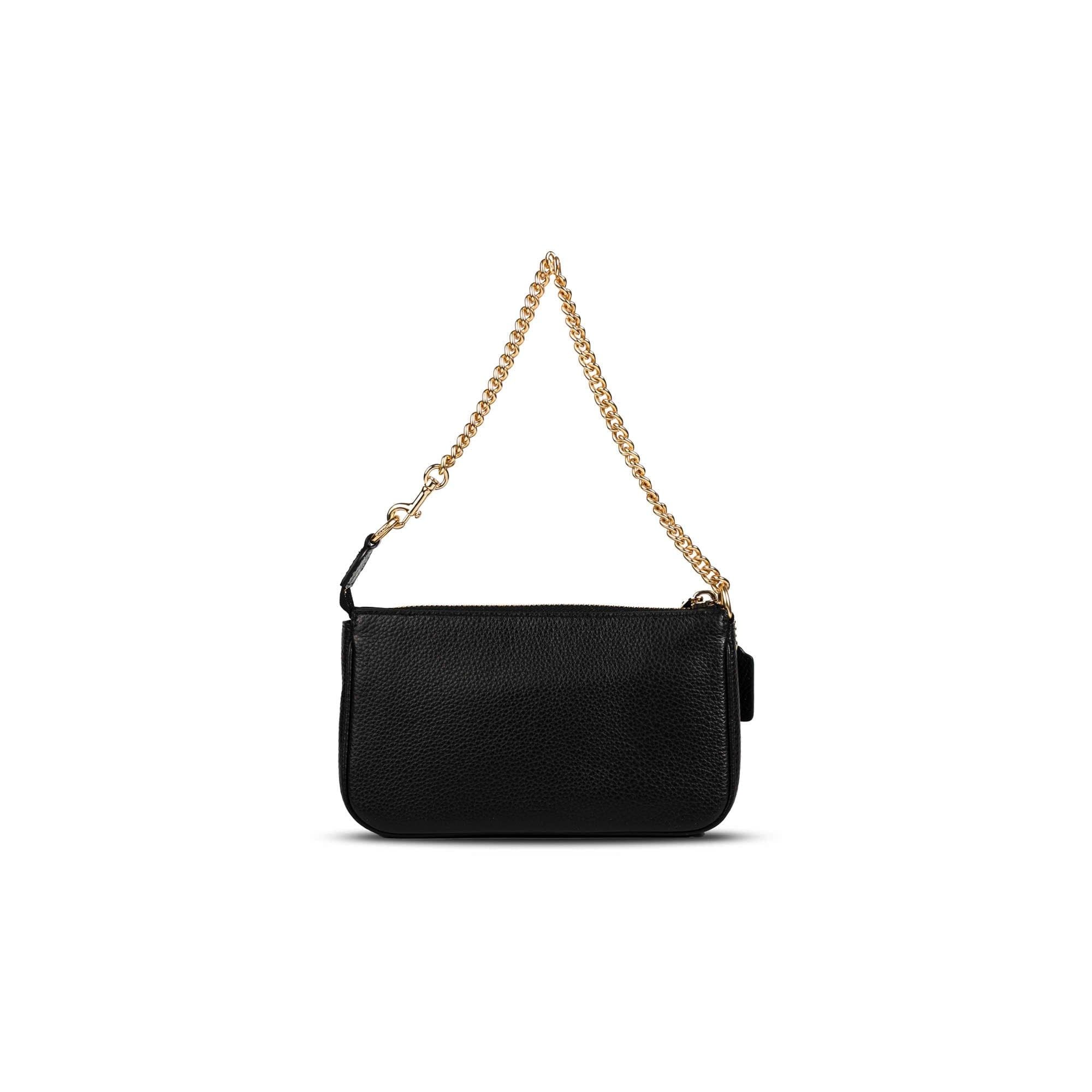  Túi Coach Nolita Wristlet 19 in Polished Pebble Leather Màu Đen 