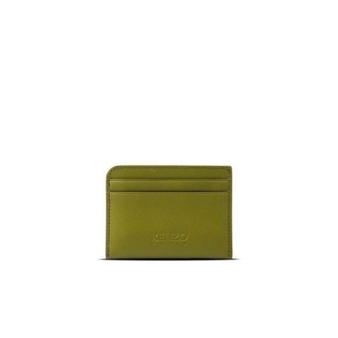  CARD HOLDER KENZO LOGO LEATHER WALLET ' GREEN ' BL - 0292 - FD5 