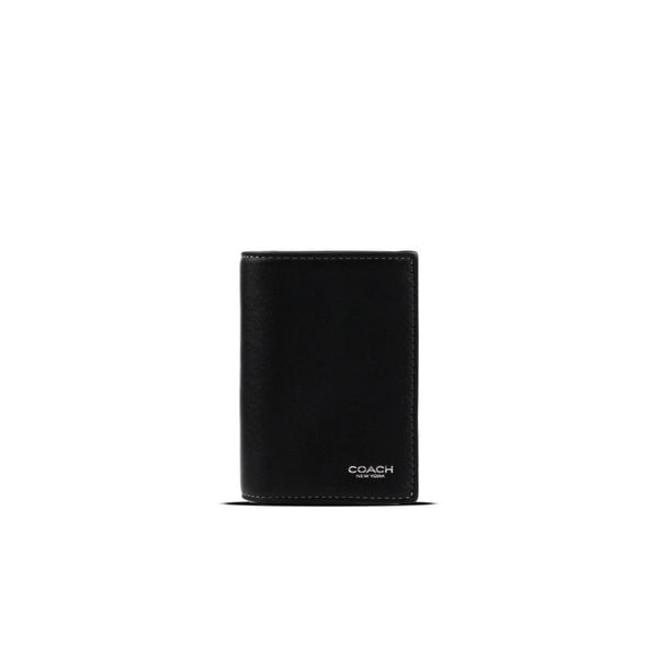  Ví đựng thẻ Card Holder Coach Bifold Smooth Leather Màu Đen 
