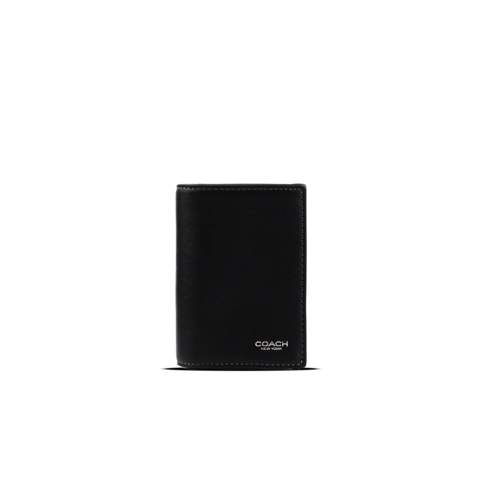  Ví đựng thẻ Card Holder Coach Bifold Smooth Leather Màu Đen 