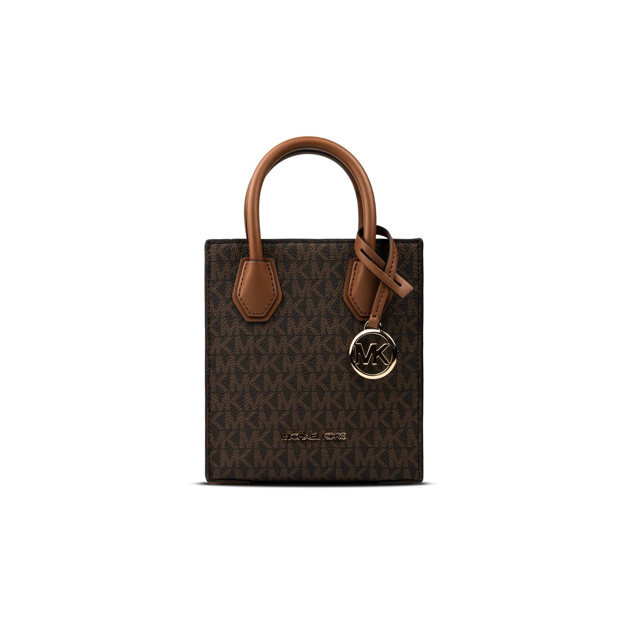  Túi Michael Kors MK Mercer Extra-Small Logo and Leather Crossbody Bag Màu Nâu 