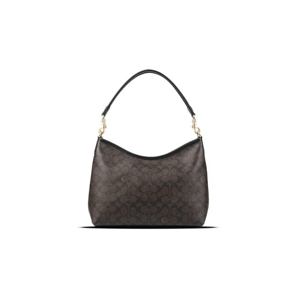 Túi Coach Laurel Shoulder Bag In Signature Canvas Màu Nâu Đậm 