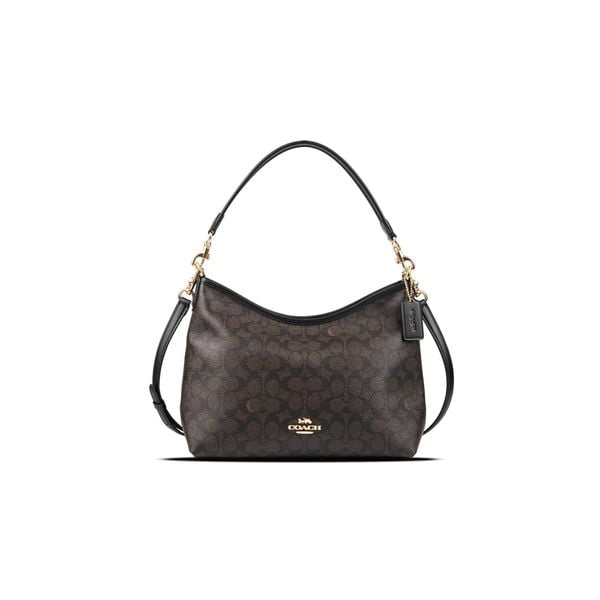  Túi Coach Laurel Shoulder Bag In Signature Canvas Màu Nâu Đậm 