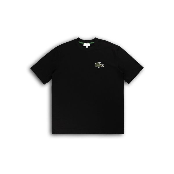  Áo Lacoste Unisex Loose Fit Large Crocodile Organic Cotton Màu Đen 