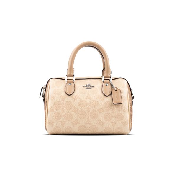  Túi Coach Mini Rowan Crossbody Bag In Blocked Signature Canvas Màu Kem Nâu 