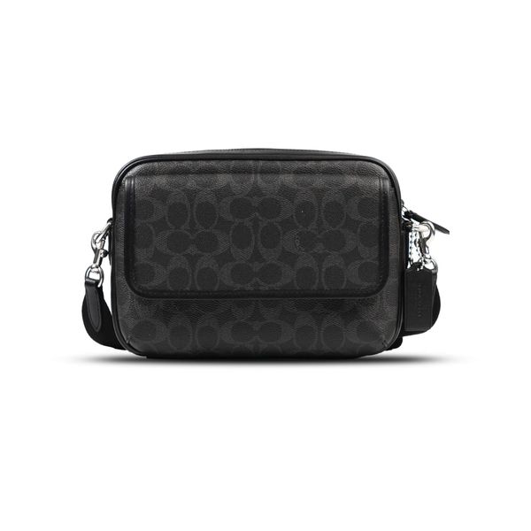  Túi Coach Charter Flap Crossbody 24 In Signature Canvas Màu Đen 