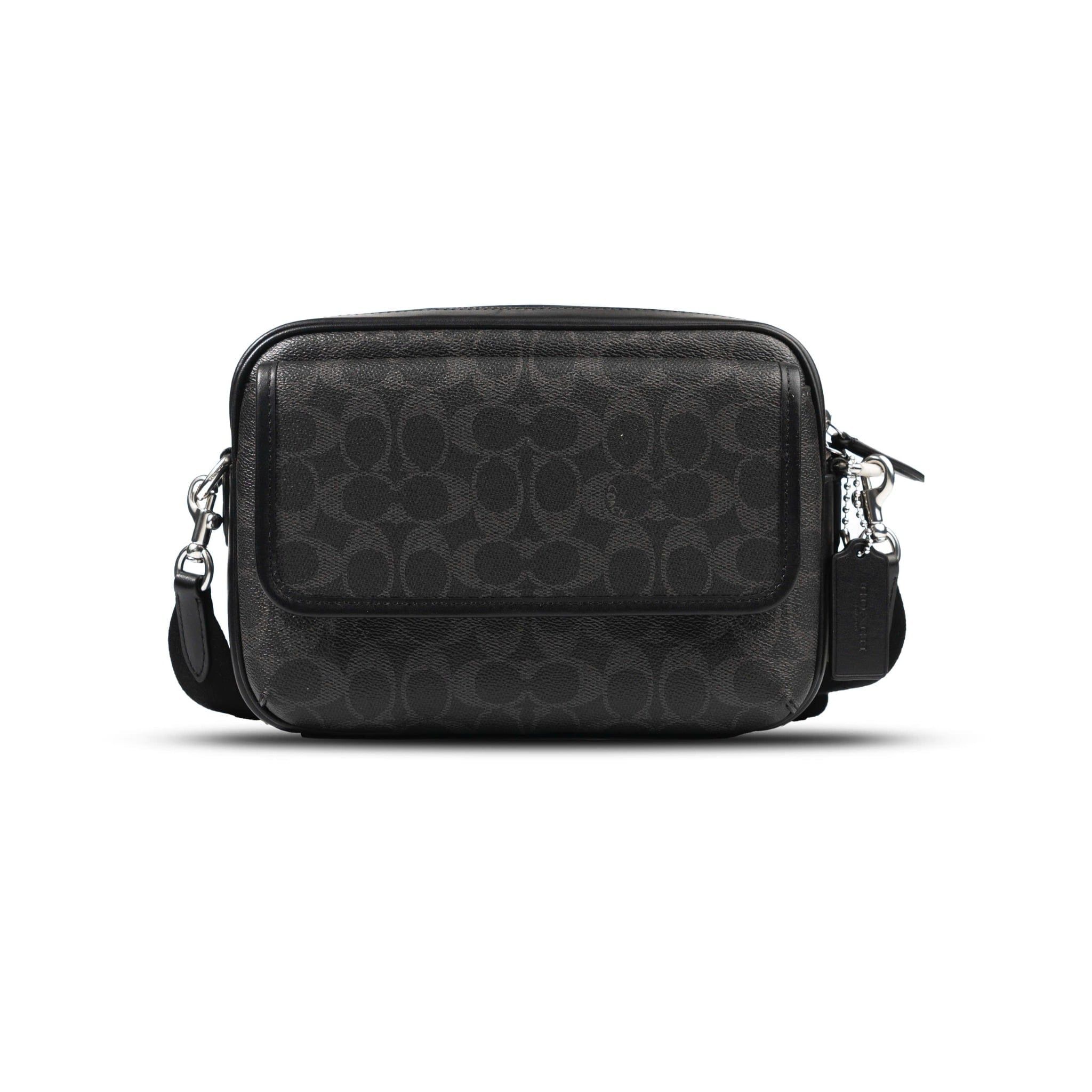  Túi Coach Charter Flap Crossbody 24 In Signature Canvas Màu Đen 