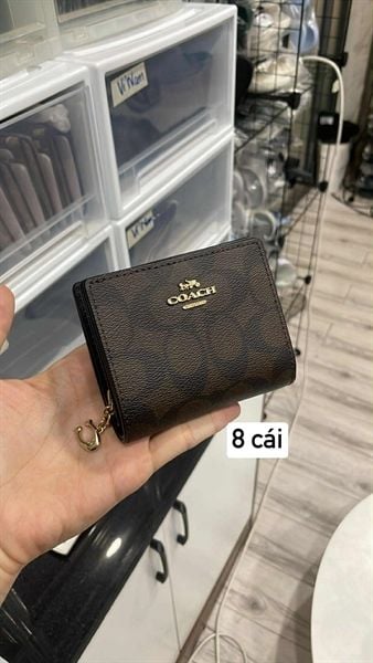  Ví Coach Bifold With Signature Floral Print Mini Wallet Beige Multi 