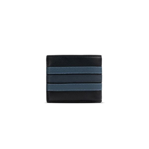  VÍ COACH NAM WALLET WITH VARSITY STRIPE ' BLACK NAVY ' 24649 