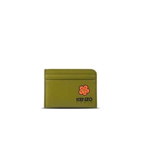  CARD HOLDER KENZO LOGO LEATHER WALLET ' GREEN ' BL - 0292 - FD5 