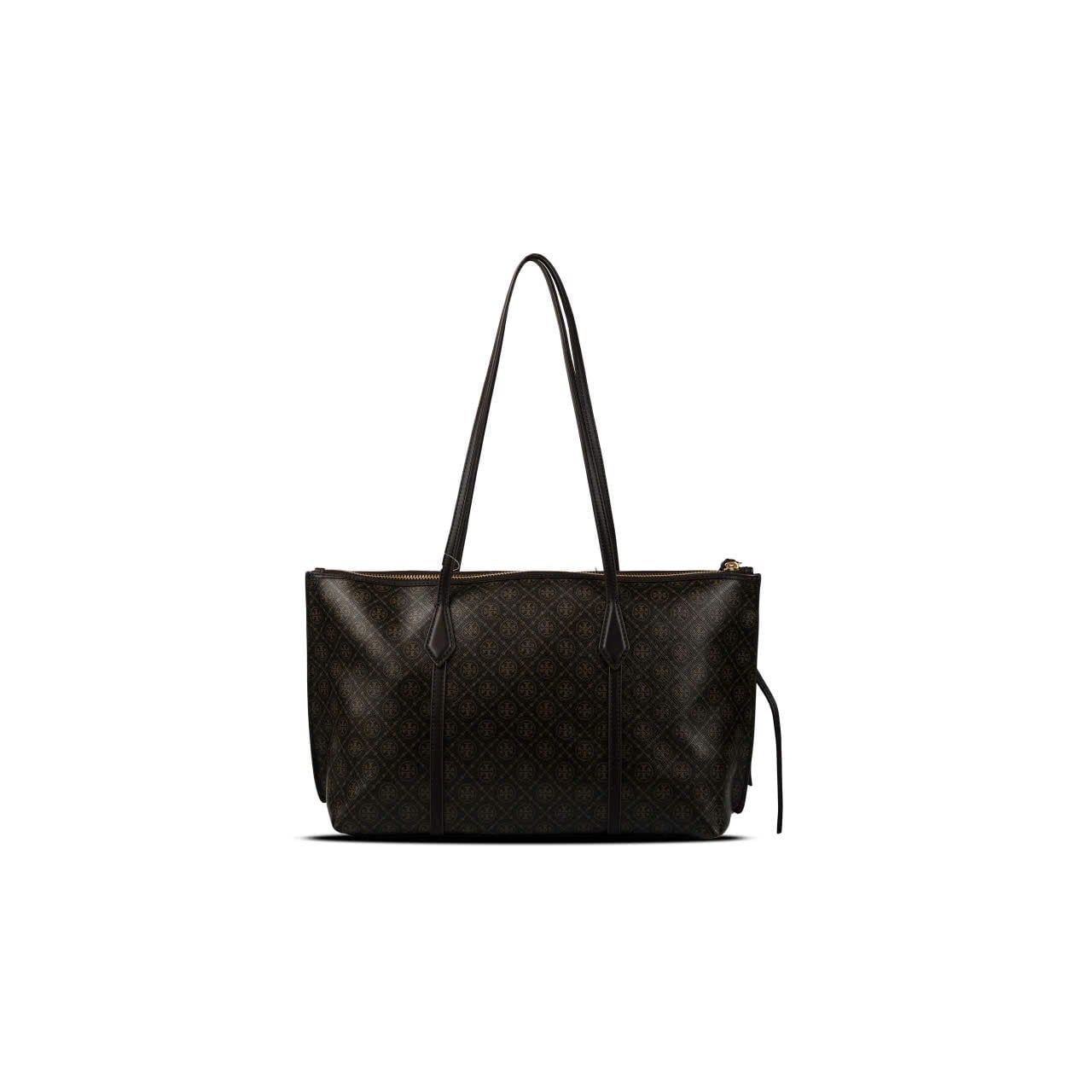  Túi Tory Burch Perry Coated Canvas Small Zip Tote - Brown 