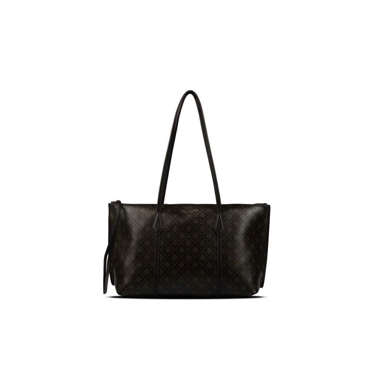  Túi Tory Burch Perry Coated Canvas Small Zip Tote - Brown 