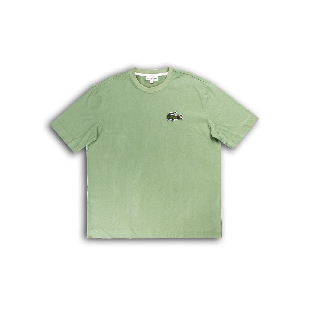  Áo Lacoste Unisex Loose Fit Large Crocodile Organic Cotton Màu Xanh Lá Cây 