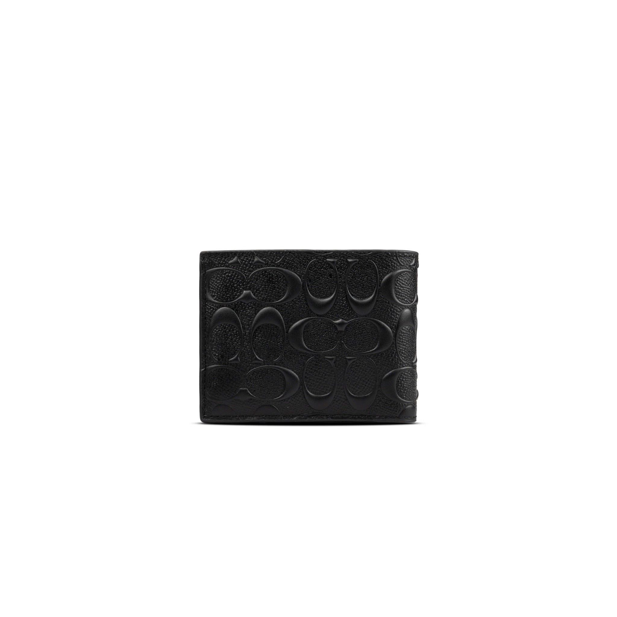  Ví Coach 3 In 1 Wallet In Signature Leather Màu Đen Họa Tiết C Nổi 