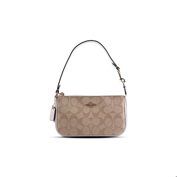  TÚI COACH NOLITA 19 IN SIGNATURE CANVAS ' CREAM / LIGHT KHAKI ' CS442 