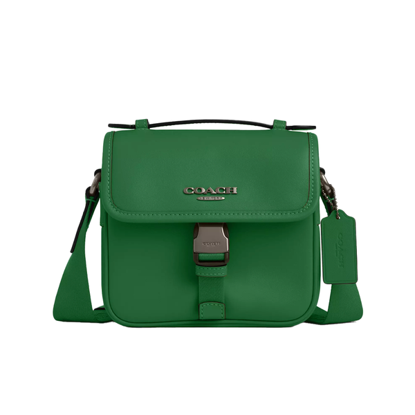  TÚI COACH RACER CROSSBODY WITH VARSITY STRIPE WEBBING ' GREEN ' CBH56 