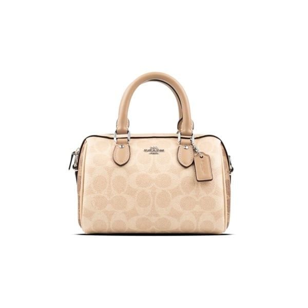 TÚI COACH MINI ROWAN 18 CROSSBODY IN BLOCKED SIGNATURE CANVAS ' BEIGE ' CW330 