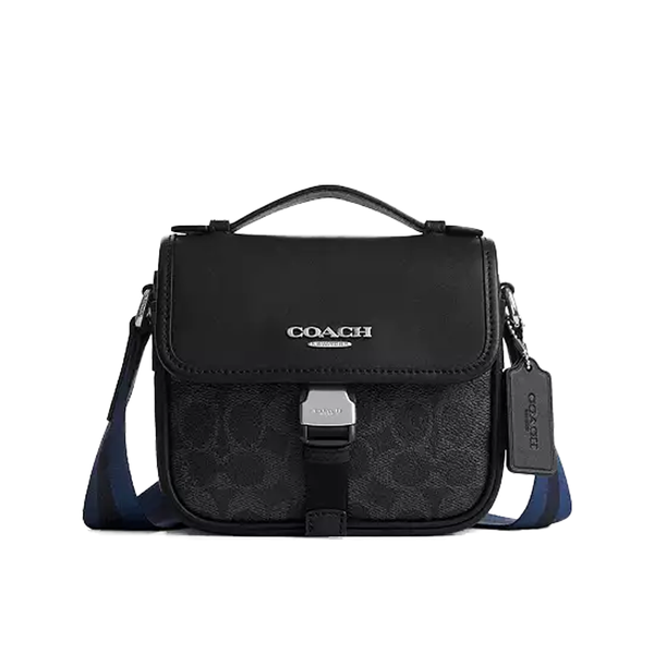  TÚI COACH RACER CROSSBODY WITH VARSITY STRIPE WEBBING ' BLACK LOGO ' CBG13 