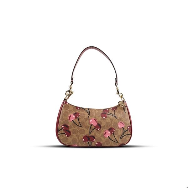  TÚI COACH TERI SHOULDER BAG IN SIGNATURE CANVAS WITH CHERRY PRINT CY694 