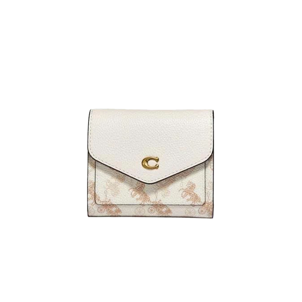  VÍ COACH WYN SMALL WALLET WITH HORSE AND CARRIAGE PRINT ' WHITE ' C3161 