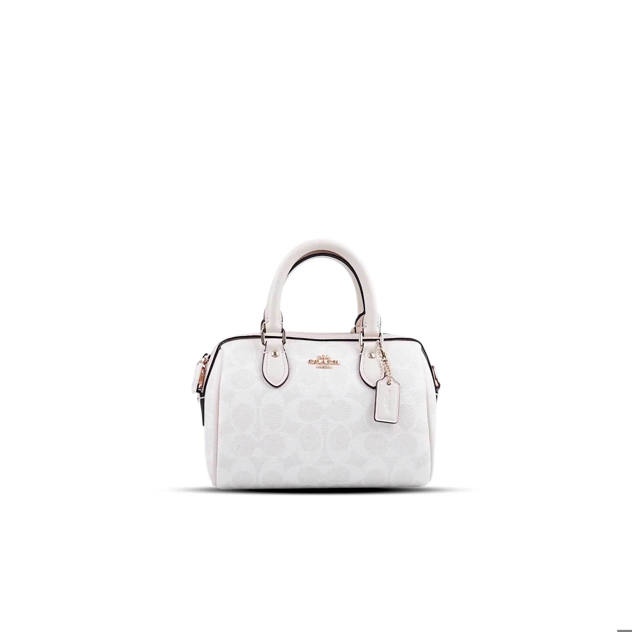  TÚI COACH MINI ROWAN 18 CROSSBODY IN BLOCKED SIGNATURE CANVAS ' WHITE ' CW329 