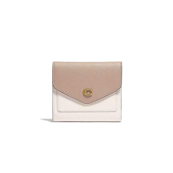  VÍ COACH WYN SMALL WALLET IN COLORBLOCK SIGNATURE CANVAS ' CREAM WHITE ' C2619 